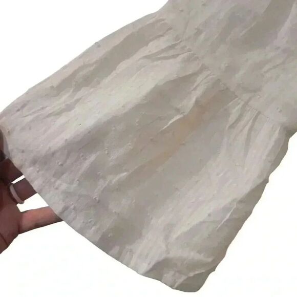 LOV Women's Off-White Cotton & Gold Floral-Embroidered Dress - Picture 9 of 15